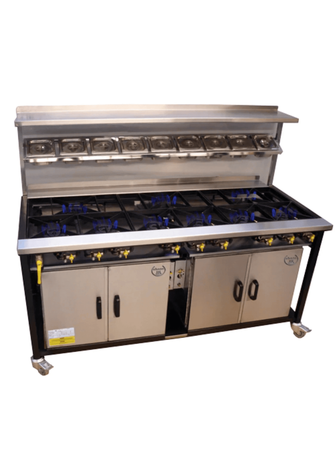 Cuisinière Indienne Gaz Professionnelle 5 Brûleurs + Option - SHAAN