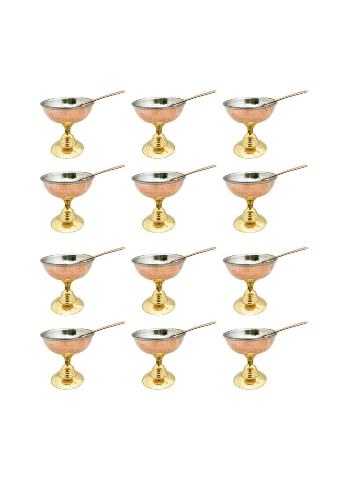 Lot de 12 Coupes à Dessert & Cuillères
